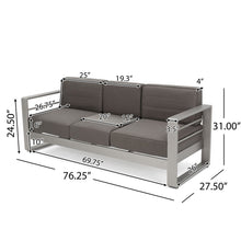 Load image into Gallery viewer, Cape Coral - Modern 3 Seater Sofa With Metal Tray