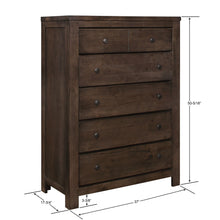 Load image into Gallery viewer, 5 Drawer Chest, 1 Piece - Brown