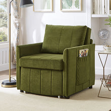 Load image into Gallery viewer, Upholstered Convertible Sleeper Sofa With 5 Position Backrest, Side Pockets, Storage