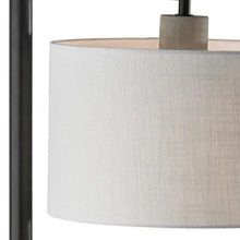 Load image into Gallery viewer, Arc Floor Lamp With White Fabric Drum Shade - Gray And Black