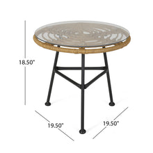 Load image into Gallery viewer, Petrichor - Outdoor Side Table With Tempered Glass And Steel Frame