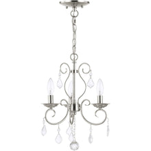 Load image into Gallery viewer, 17'' Three-Light Dimmable Chandelier With Shades - Nickel / Pearl Silver