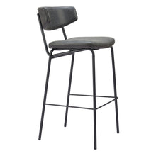 Load image into Gallery viewer, 26" Faux Leather Low Back Counter Height Bar Chairs (Set of 2) - Black