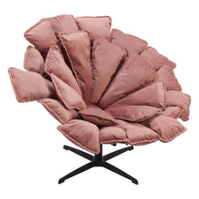 Load image into Gallery viewer, 42" Velvet And Upholstered Swivel Side Chair - Pink / Black