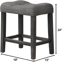 Load image into Gallery viewer, Transitional Style Counter Height Dining Stool With Footrest (Set of 2)