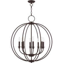 Load image into Gallery viewer, Eight Light Metal Dimmable Chandelier With Shades - Bronze