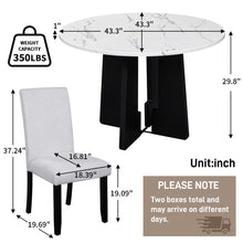 Load image into Gallery viewer, 5 Piece Round Dining Table Set, Modern Dining Table And 4 Upholstered Chairs For Dining Room
