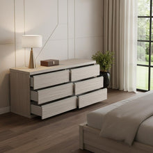 Load image into Gallery viewer, 63" Wood Six Drawer Double Dresser - Beige