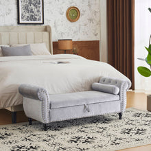 Load image into Gallery viewer, Luxurious Velvet Multifunctional Storage Ottoman Bench With Pillow