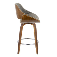 Load image into Gallery viewer, Fabrizzi - Mid Century Modern Fixed Height Counter Stool With Swivel With Round Footrest (Set of 2)