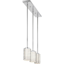 Load image into Gallery viewer, Three Light Metal Dimmable Chandelier With Shades - Silver / Opal