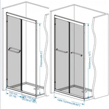 Load image into Gallery viewer, Double Sliding Shower Door With Explosion Proof Film