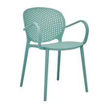 Load image into Gallery viewer, Heavy Duty Plastic Dining Arm Chairs (Set of 4) - Blue