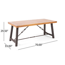 Load image into Gallery viewer, Outdoor Dining Table With Slat Wooden Panel And Turnbuckle Accents - Teak
