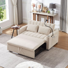 Load image into Gallery viewer, Convertible Sofa Bed Loveseat Sofa With Three USB Ports, Two Side Pockets, Two Cup Holders And 360° swivel Phone Holder For Living Room