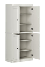 Load image into Gallery viewer, Adjustable Six Tier Library Bookcase With Four Doors (746700) - Off White