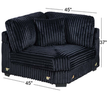 Load image into Gallery viewer, 1 Piece Corner Wedge Only Texture Upholstered Modular Living Room Furniture - Black