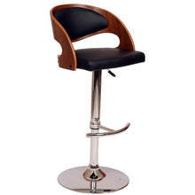 Load image into Gallery viewer, 43" Faux Leather Swivel Low Back Adjustable Height Bar Chair - Black / Silver
