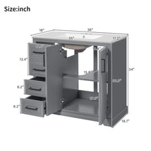 Load image into Gallery viewer, Bathroom Vanity With Sink, Soft Close Doors, Adjustable Shelf & 3 Drawers