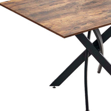 Load image into Gallery viewer, 47" Wood And Metal Cross Leg Base Dining Table - Brown