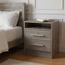 Load image into Gallery viewer, Open Compartment Two Drawer Nightstand - Light Gray