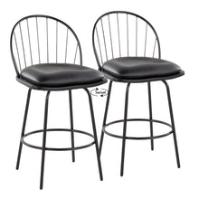Load image into Gallery viewer, Riley - Claire Farmhouse Fixed Height Counter Stool With Swivel With Round Footrest (Set of 2)