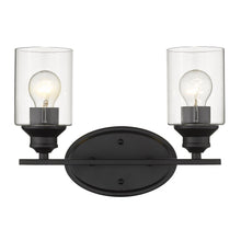 Load image into Gallery viewer, Two Light Wall Light With Clear Glass Shade - Matte Black