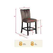 Load image into Gallery viewer, Upholstered Counter Height Chair For Dining Room (Set of 2) - Black / Brown