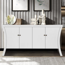 Load image into Gallery viewer, Refined Industrial 4 Door Credenza With Arc Legs & Bronze Clasps