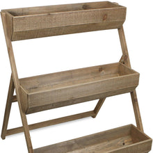 Load image into Gallery viewer, Tier Wooden Shelves Storage Plant Stand - Brown
