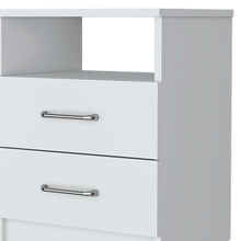 Load image into Gallery viewer, 20" Modern Wood Two Drawer Nightstand - White