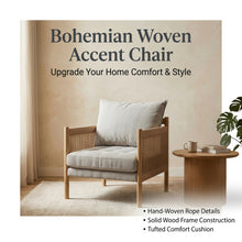 Load image into Gallery viewer, Accent Armchair With Removable Cushions For Living Room - Matte Black / Natural / Sand