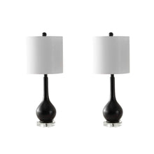 Load image into Gallery viewer, Gourd Table Lamps With Drum Shades (Set of 2) - Black