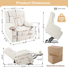Load image into Gallery viewer, Power Lift Recliner Chair With Extended Footrest, Remote Control, Cup Holders, And Side Pockets
