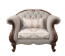 Load image into Gallery viewer, Fabric and Cherry Floral Arm Chair 48" - Beige