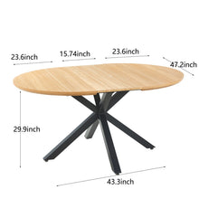 Load image into Gallery viewer, Extendable Round Dining Table - Oak