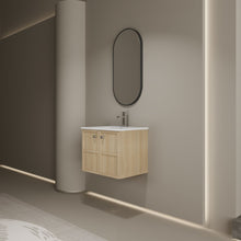 Load image into Gallery viewer, Wall Mounted Bathroom Vanity With Ceramic Sink And 2 Soft Closing Doors