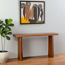 Load image into Gallery viewer, 60" Solid Wood Double Pedestal Live Edge Console Table - Brown