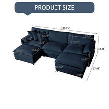 Load image into Gallery viewer, Modern Comfy Deep Seat Modular Sectional Sofa Cloud Couch With Ottoman
