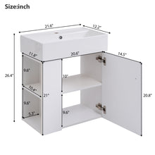 Load image into Gallery viewer, Modern Floating Bathroom Vanity With Ceramic Basin Perfect For Small Bathrooms