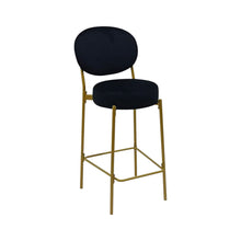 Load image into Gallery viewer, Velvet Metal Low Back Bar Height Bar Chairs (Set of 2) - Black / Gold