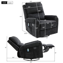 Load image into Gallery viewer, Manual Recliner Massage Chair With Swivel Rocker, 8 Massage Modes, Side Storage Pocket