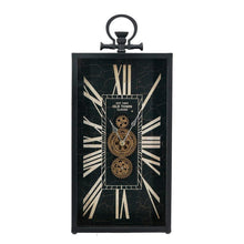 Load image into Gallery viewer, Analog Vintage Style Crackle Wall Clock (485986) - Black / Gold