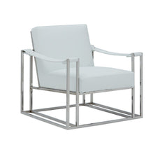 Load image into Gallery viewer, Stylish Leatherette And Steel Chair - White