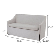 Load image into Gallery viewer, Slip Covered Settee With Casters - Beige