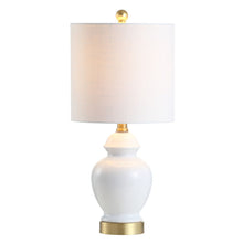 Load image into Gallery viewer, 20" Urn Table Lamp With Drum Shade - White