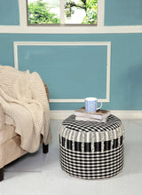 Load image into Gallery viewer, Cotton Round Ottoman - Black