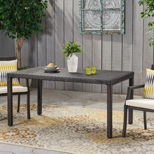 Load image into Gallery viewer, Outdoor Wicker Rectangular Dining Table With Iron Frame And Water Resistant Rattan