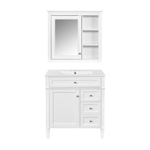 Load image into Gallery viewer, Bathroom Vanity With Top Sink, 2 Doors And 3 Drawers, Freestanding Set With Mirror Cabinet