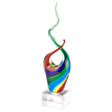 Load image into Gallery viewer, Murano Modern Abstract Tabletop Sculpture (376076) - Clear / Red / Blue
